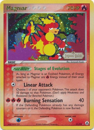 Magmar - 21/92 - Rare - Reverse Holo available at 401 Games Canada