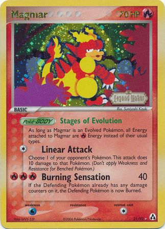 Magmar - 21/92 - Rare - Reverse Holo available at 401 Games Canada