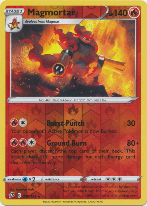 Magmortar - 030/192 - Rare - Reverse Holo available at 401 Games Canada