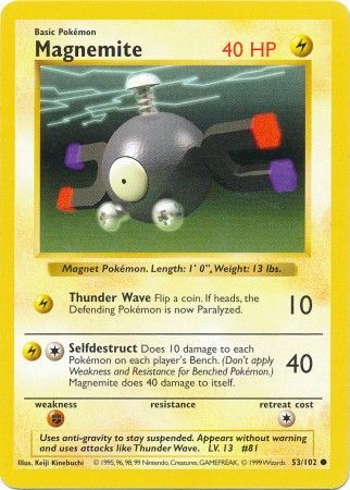 Magnemite - 53/102 - Common - Shadowless available at 401 Games Canada