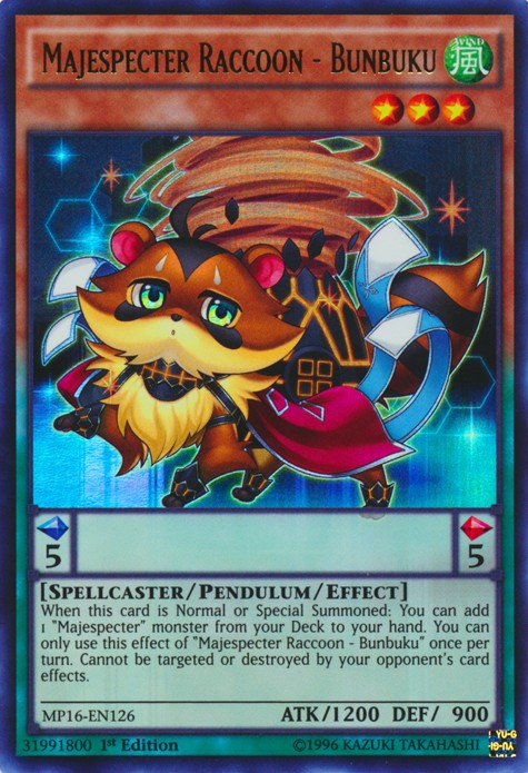 Majespecter Raccoon - Bunbuku - MP16-EN126 - Ultra Rare - 1st Edition available at 401 Games Canada