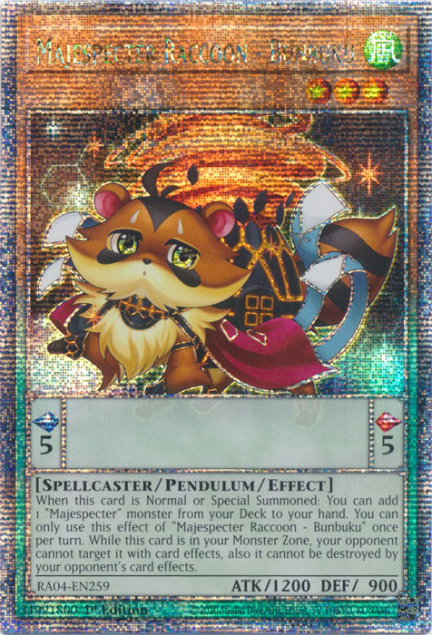 Majespecter Raccoon - Bunbuku - RA04-EN259 - Quarter Century Secret Rare - 1st Edition