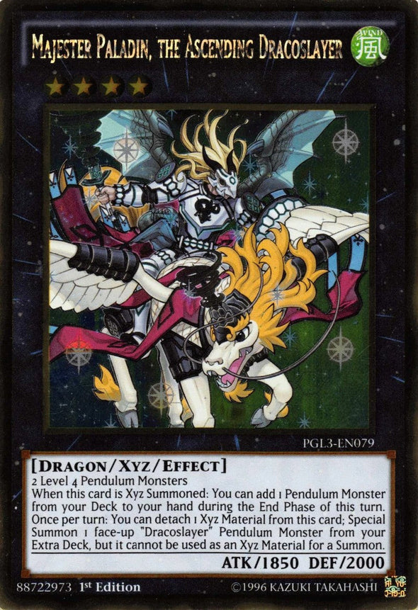 Majester Paladin, the Ascending Dracoslayer - PGL3-EN079 - Gold Rare - 1st Edition available at 401 Games Canada