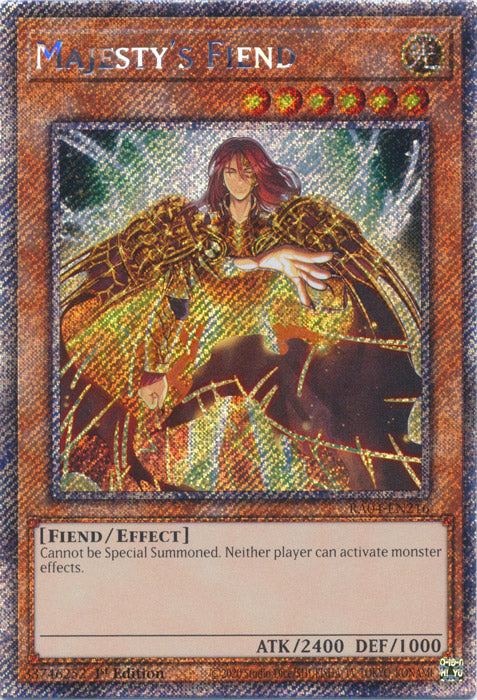 Majesty's Fiend (Platinum Secret Rare) - RA04-EN216 - Platinum Secret Rare - 1st Edition
