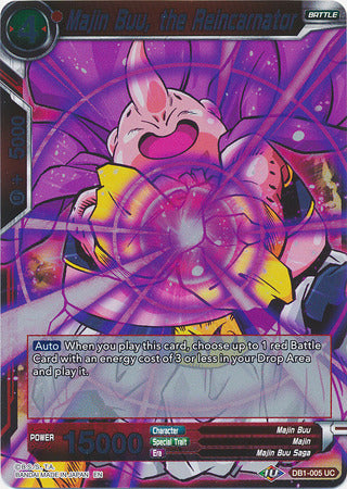 Majin Buu, the Reincarnator - DB1-005 - Uncommon (FOIL) available at 401 Games Canada