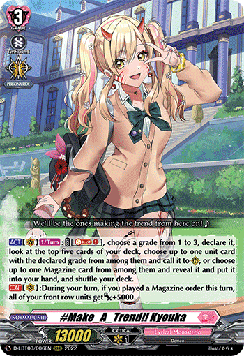 #Make_A_Trend!! Kyouka - D-LBT03/006 - Triple Rare available at 401 Games Canada