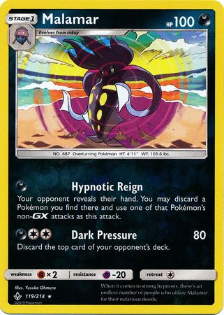 Malamar - 119/214 - Holo Rare - Reverse Holo available at 401 Games Canada