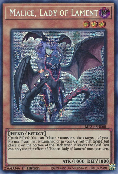 Malice, Lady of Lament - MP21-EN060 - Prismatic Secret Rare - 1st Edition available at 401 Games Canada