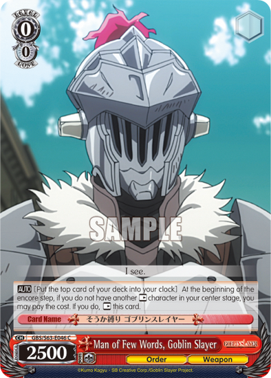 Man of Few Words, Goblin Slayer - GBS/S63-E046 - Common available at 401 Games Canada