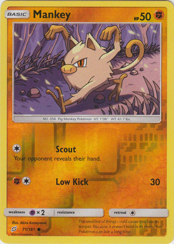 Mankey - 71/181 - Common - Reverse Holo available at 401 Games Canada