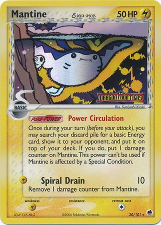 Mantine - 20/101 - Rare - Reverse Holo available at 401 Games Canada