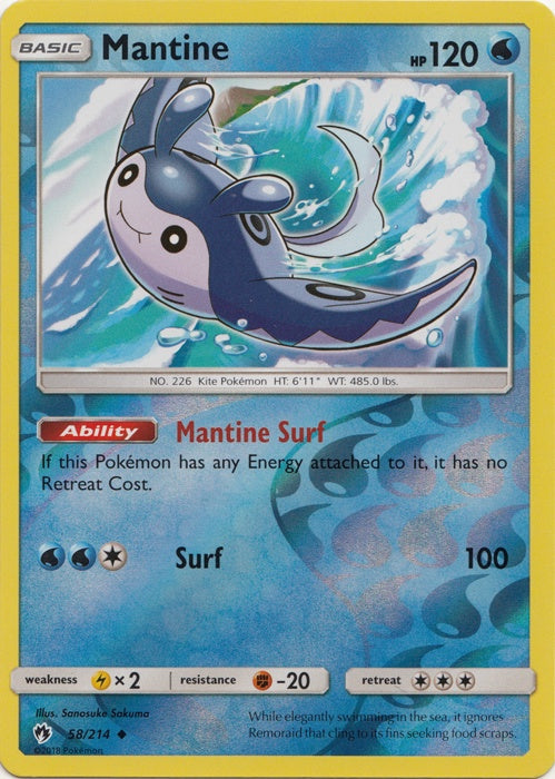 Mantine - 58/214 - Uncommon - Reverse Holo available at 401 Games Canada