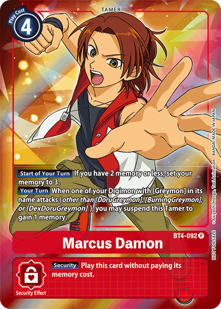 401 Games Canada - Marcus Damon (Box Topper) - BT4-092 - Rare