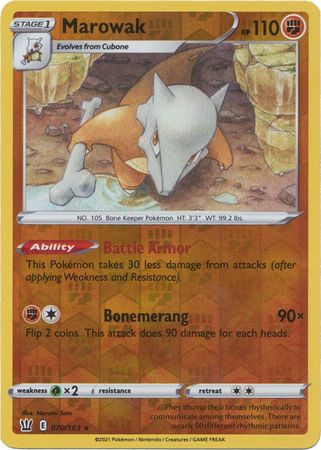 Marowak - 070/163 - Rare - Reverse Holo available at 401 Games Canada