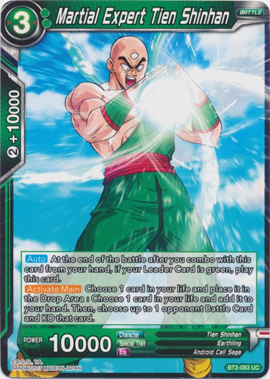 Martial Expert Tien Shinhan - BT2-083 - Uncommon available at 401 Games Canada