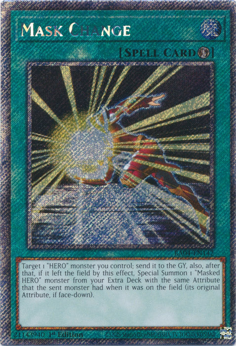 Mask Change (Platinum Secret Rare) - RA04-EN142 - Platinum Secret Rare - 1st Edition