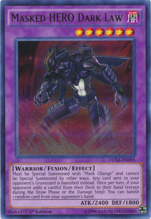 Masked HERO Dark Law - DUSA-EN094 - Ultra Rare - 1st Edition available at 401 Games Canada