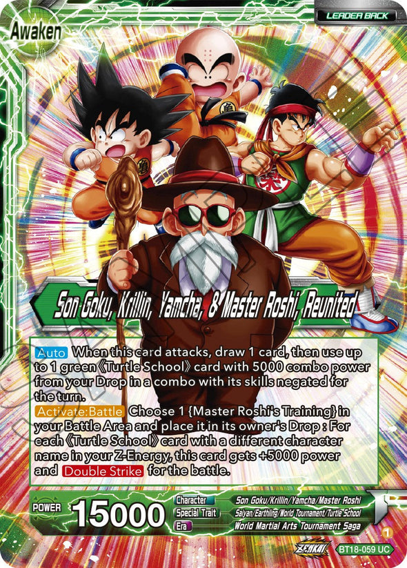 Master Roshi // Son Goku, Krillin, Yamcha, & Master Roshi, Reunited - BT18-059 - Uncommon available at 401 Games Canada