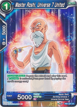 Master Roshi, Universe 7 United - DB1-027 - Uncommon (Reprint) available at 401 Games Canada