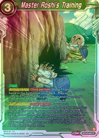 Master Roshi's Training - BT18-087 - Common (Foil) available at 401 Games Canada