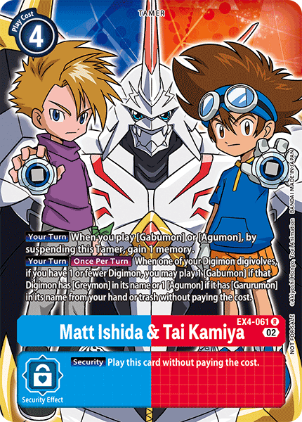 Matt Ishida & Tai Kamiya (Alternate Art) - EX4-061 - Rare available at 401 Games Canada