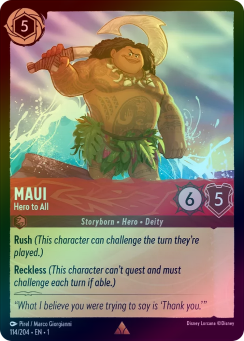 Maui (Hero to All) - 114/204 - Rare (Foil) available at 401 Games Canada