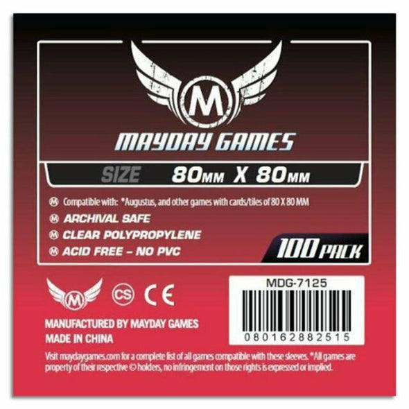 Mayday Games - 100ct - Standard Medium Sleeves 80 x 80mm available at 401 Games Canada