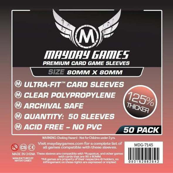 Mayday Games - 50ct - Premium Card Sleeves 80mm x 80mm available at 401 Games Canada