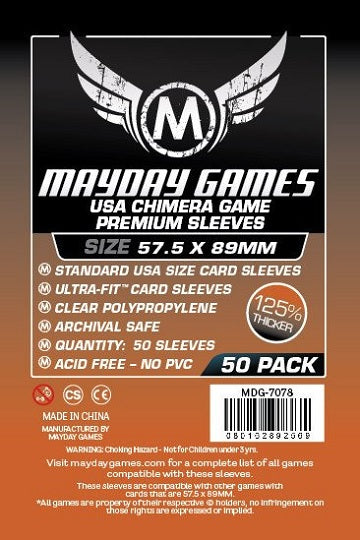 Mayday Games - 50ct - USA Chimera Premium Sleeves 57.5mm x 89mm available at 401 Games Canada