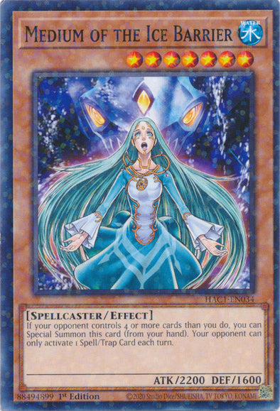 Medium of the Ice Barrier - HAC1-EN034 - Duel Terminal Normal Parallel Rare available at 401 Games Canada