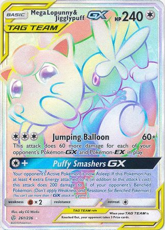 Mega Lopunny & Jigglypuff GX - 261/236 - Hyper Rare available at 401 Games Canada