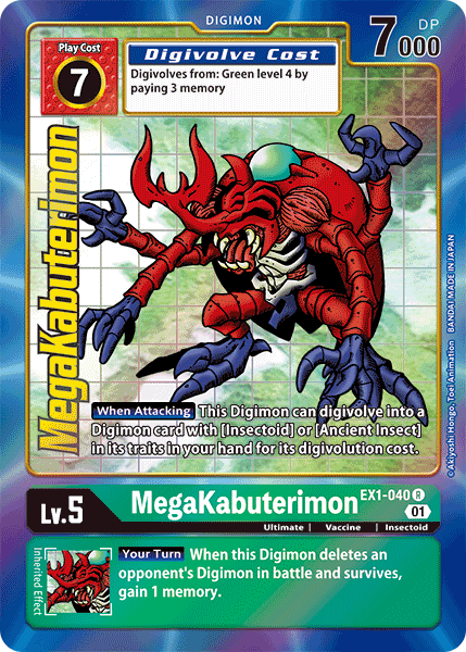 MegaKabuterimon (Alternate Art) - EX1-040 - Rare available at 401 Games Canada