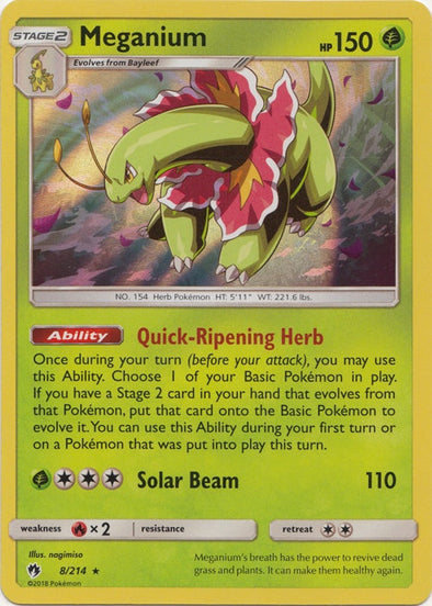 Meganium - 8/214 - Holo Rare available at 401 Games Canada