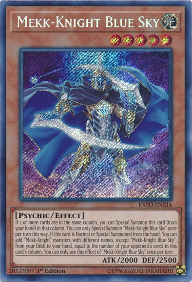 Mekk-Knight Blue Sky - EXFO-EN014 - Secret Rare - 1st Edition available at 401 Games Canada