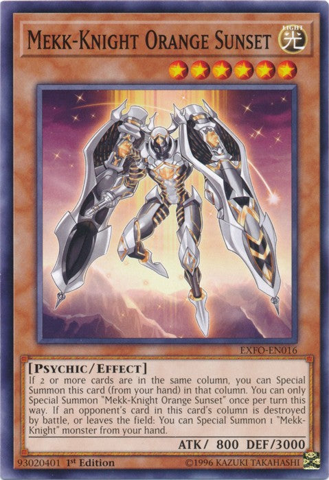 Mekk-Knight Orange Sunset - EXFO-EN016 - Common - 1st Edition available at 401 Games Canada