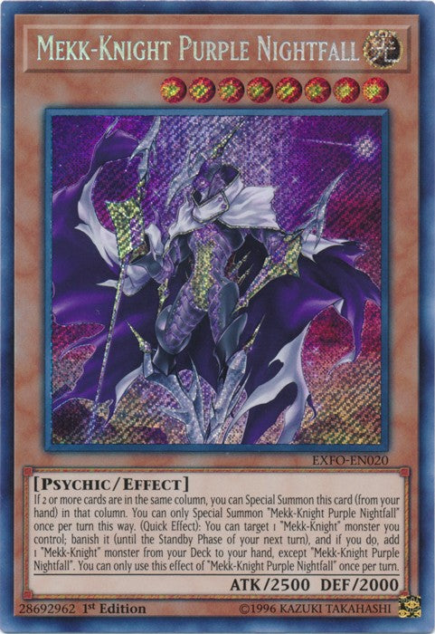 Mekk-Knight Purple Nightfall - EXFO-EN020 - Secret Rare - 1st Edition available at 401 Games Canada