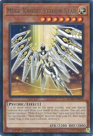 Mekk-Knight Yellow Star - MAZE-EN044 - Rare - 1st Edition available at 401 Games Canada