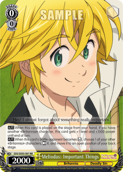 Meliodas: Important Things (RR) available at 401 Games Canada