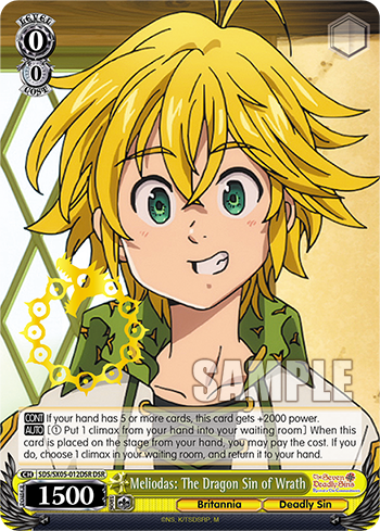 Meliodas: The Dragon Sin of Wrath - SDS/SX05-E012DSR - Deadly Sin Rare available at 401 Games Canada