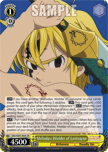 Meliodas: Wielder of Lostvayne - SDS/SX05-E003S - Super Rare available at 401 Games Canada