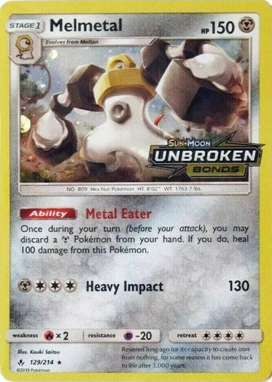 Melmetal - 129/214 - Holo Promo (Unbroken Bonds Stamped) available at 401 Games Canada