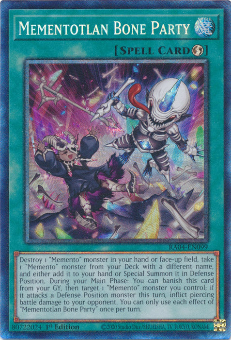 Mementotlan Bone Party (PCR) - RA04-EN099 - Prismatic Collector's Rare - 1st Edition