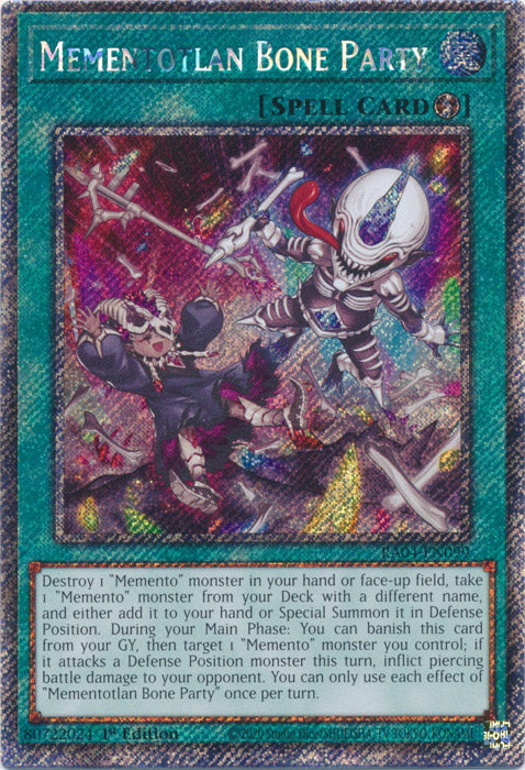 Mementotlan Bone Party (Platinum Secret Rare) - RA04-EN099 - Platinum Secret Rare - 1st Edition