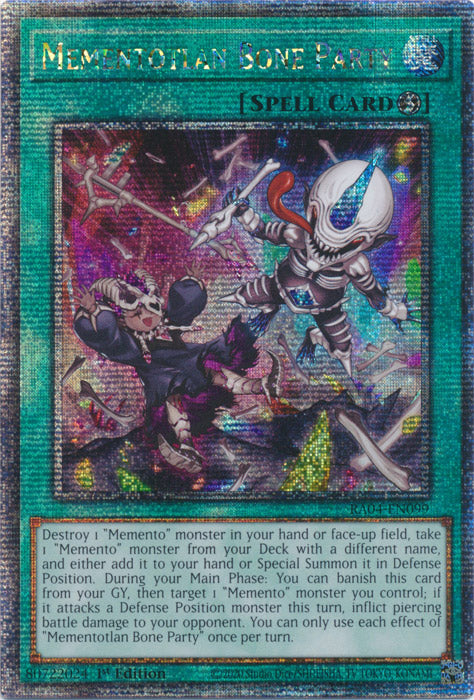 Mementotlan Bone Party - RA04-EN099 - Quarter Century Secret Rare - 1st Edition