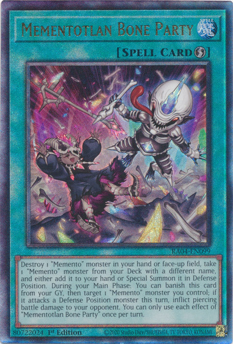 Mementotlan Bone Party (PUR) - RA04-EN099 - Prismatic Ultimate Rare - 1st Edition