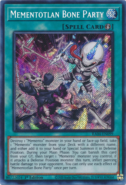 Mementotlan Bone Party (Secret Rare) - RA04-EN099 - Secret Rare - 1st Edition