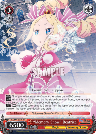 "Memory Snow" Beatrice - RZ/S68-E016 - Double Rare available at 401 Games Canada