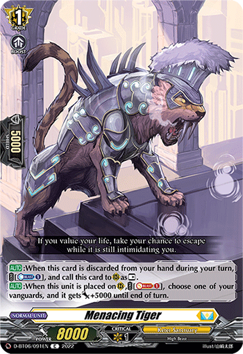 Menacing Tiger - D-BT06/091 - Common available at 401 Games Canada
