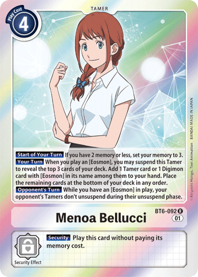 Menoa Bellucci - BT6-092 - Rare available at 401 Games Canada