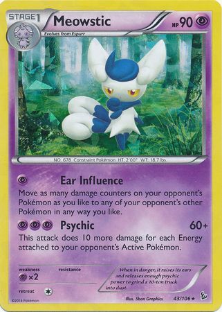 Meowstic - 43/106 - Shattered Holo Rare - Theme Deck Exclusive available at 401 Games Canada